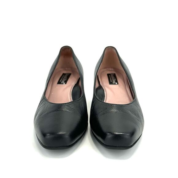 BeautiFeel Kitten Heel Pump Size 7.5 Black Leather Cushioned Antislip Almond Toe - Picture 9 of 16